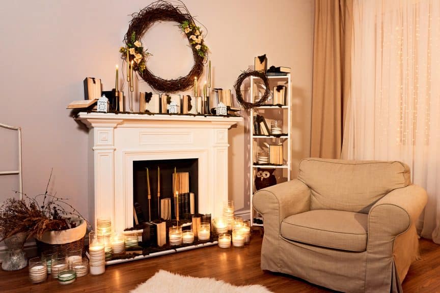 Fireplace with Candles