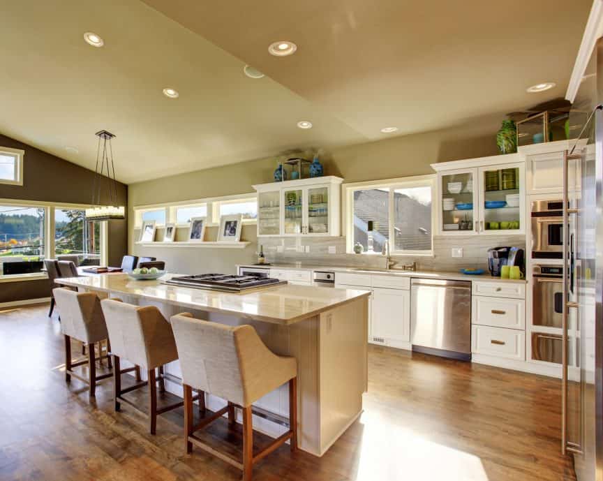 Hardwood Floor Under Cabinets