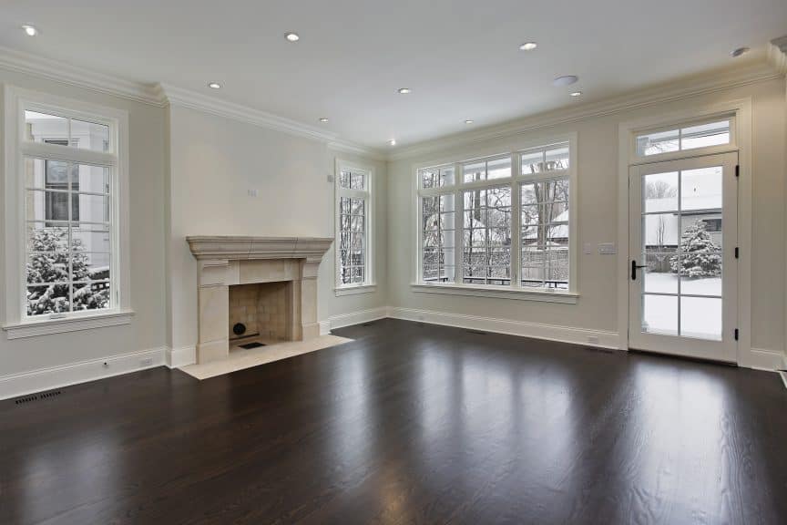 Cold Living Room with Fireplace