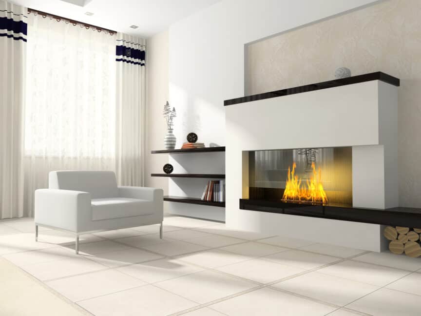 Fireplace on Exterior Wall